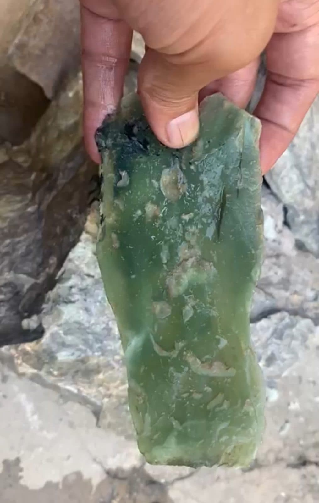 Green Nephrite Slab - Hilal Abad